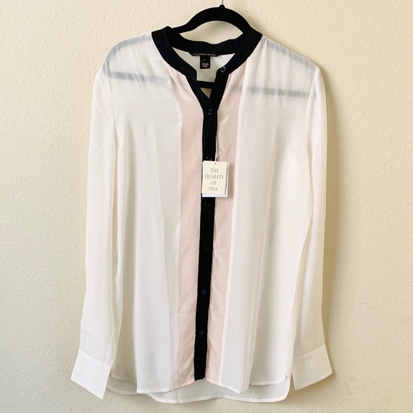 Victoria’s Secret Silk Button Down Shirt Sz -M NWT - Picture 1 of 4